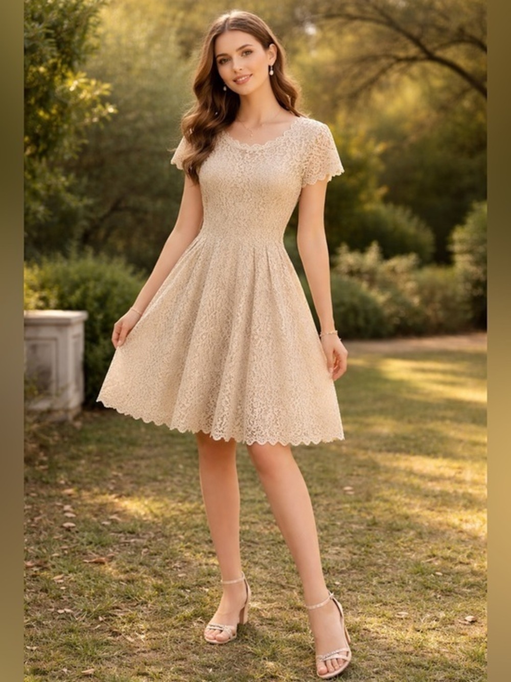 Vintage Inspired Victorian Lace Swing Dress Size Medium